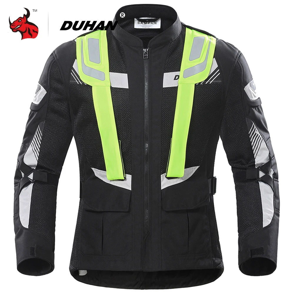 

Unisex Motorcycle Jacket Breathable Mesh Fabric Motocross Jacket Moisture Wicking Lightweight Clothing Reflective Strip