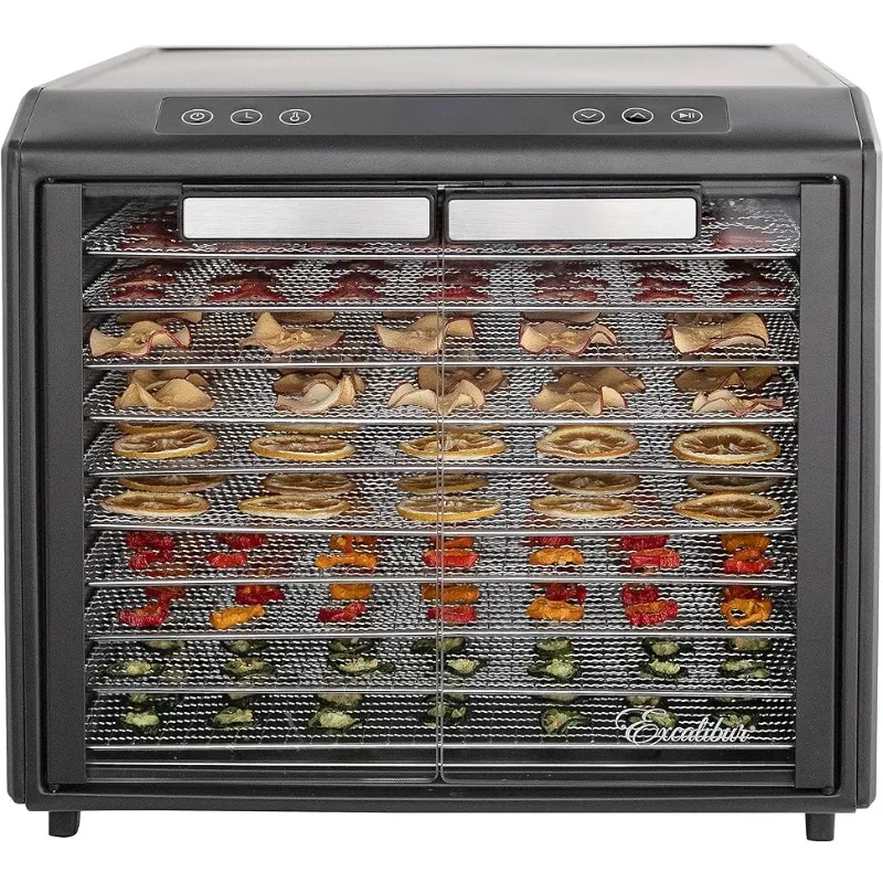 

Excalibur Electric Food Dehydrator Select Series 10-Tray with Adjustable Temperature Control Includes Chrome Plat , Black