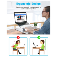 【Party-Decoration】Ergonomic Laptop Stand, Adjustable Aluminium Alloy Desk Riser for Laptops
