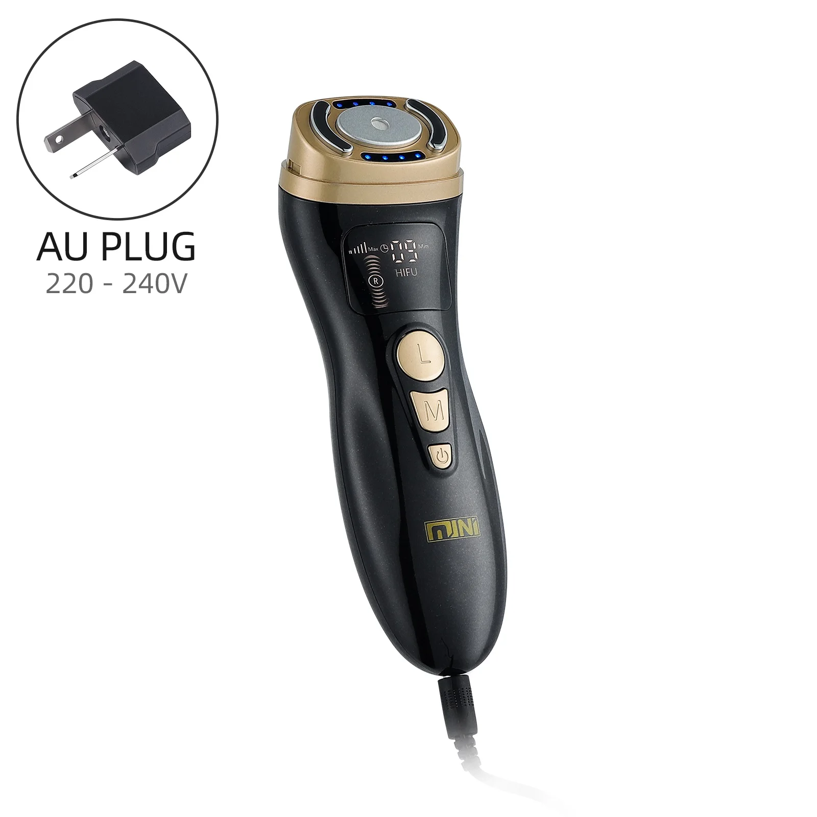 foreverlily Mini HIFU Maschine Ultraschall RF EMS HIFU Hautstraffung Gesichts Lifting Gerät Gesicht Kinn Hals Auge Anti Falten Massagegerät Heimgebrauch 9