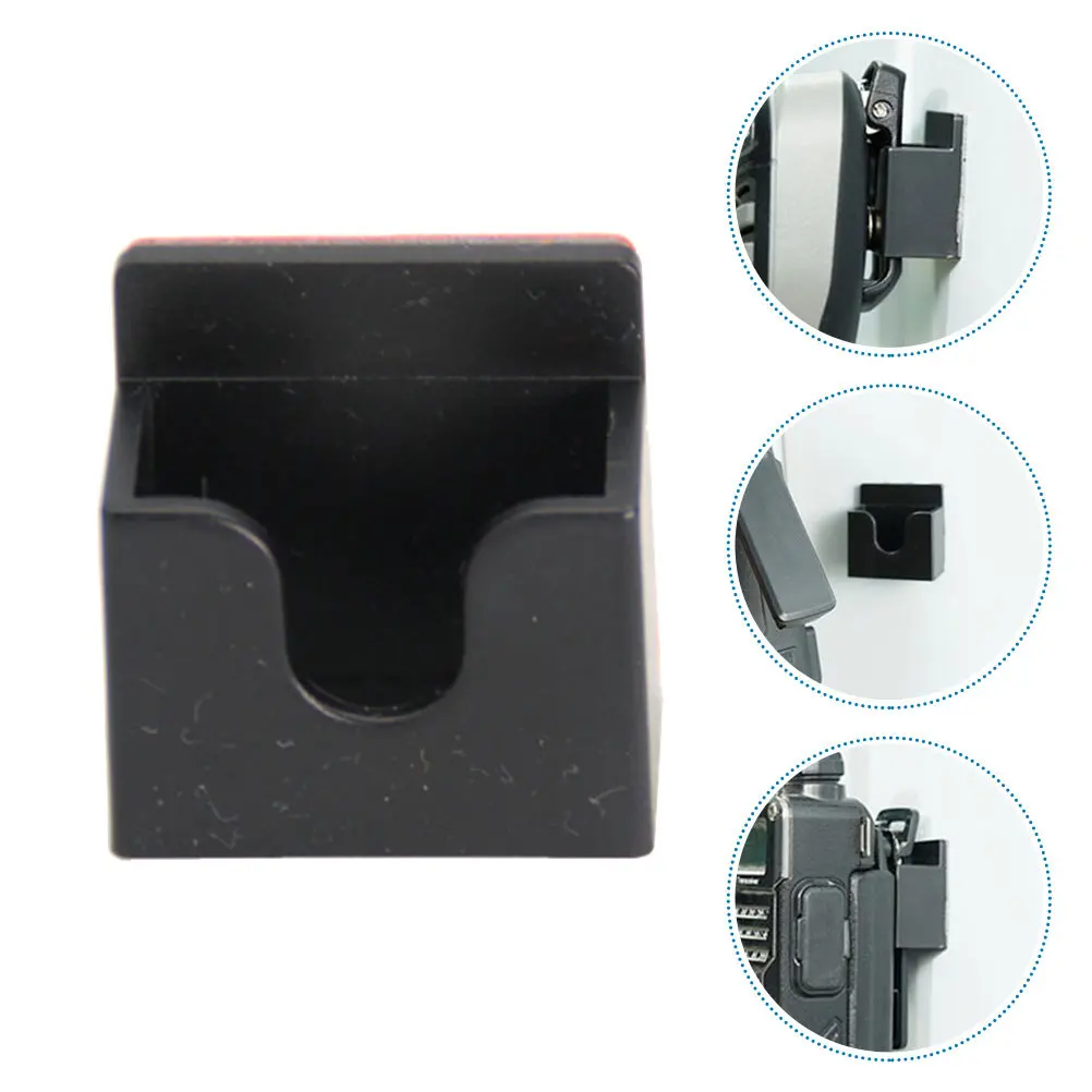 

2 pcs Handheld Microphone Hook Durable Plastic Cb Mic Holder Mount Adhesive Backing Compact Design Secure Grip For Car Radio Ham