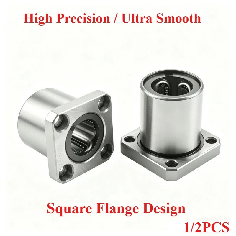 Square Flange Linear Motion Bushing LMK Ball Bearing LMK6UU LMK8UU LMK10UU LMK12LUU LMK20 Bearing Steel For 3d Printer Part CNC
