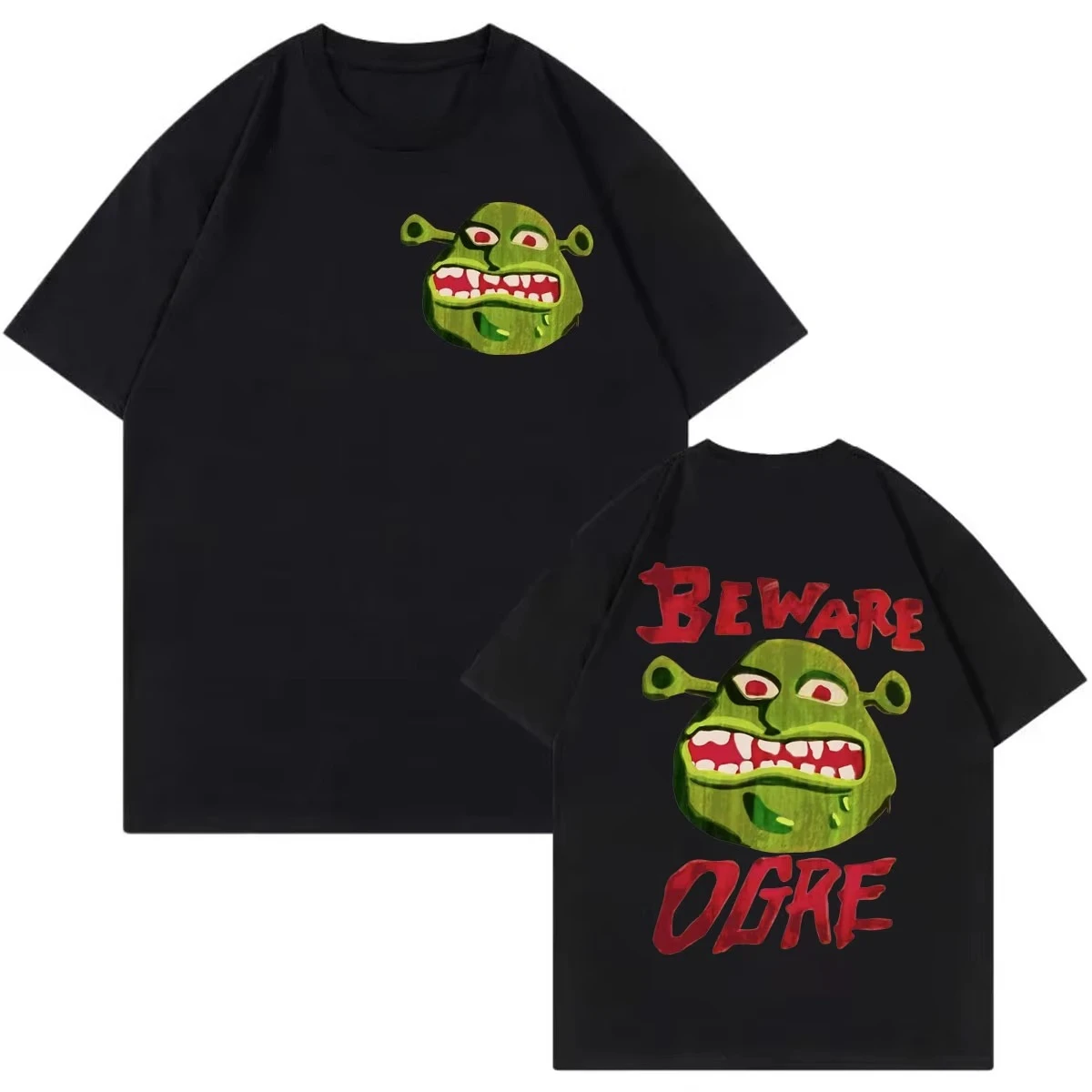 Animated Film Shrek Graphic T Shirts Men Women Gothic Vintage Short Sleeve T-shirt Men Women Fashion Casual  T-shirts Streetwear