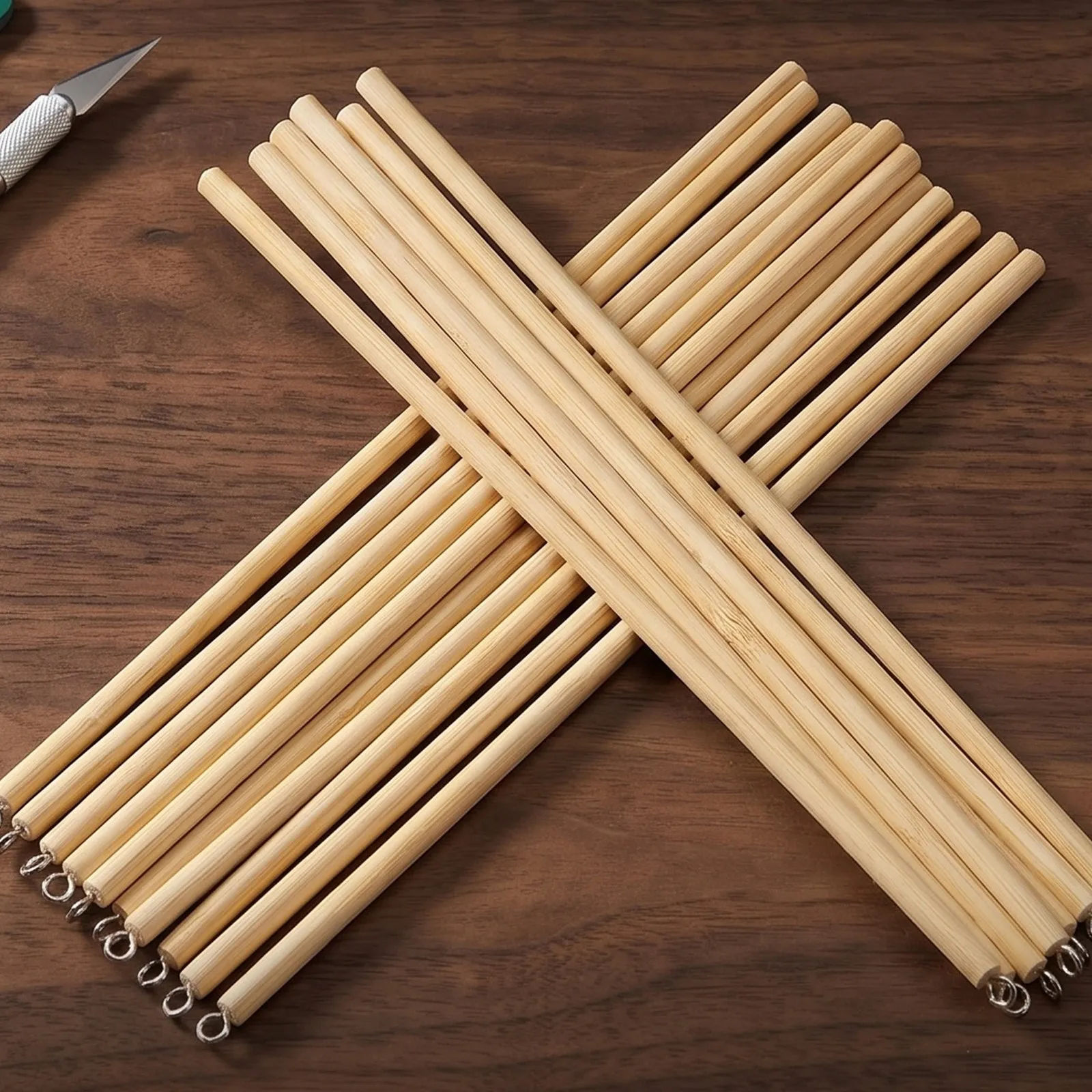 40pcs Wooden Shadow Puppet Sticks – Thickened Arm Control Rods for DIY Puppet Theater Craft Supplies