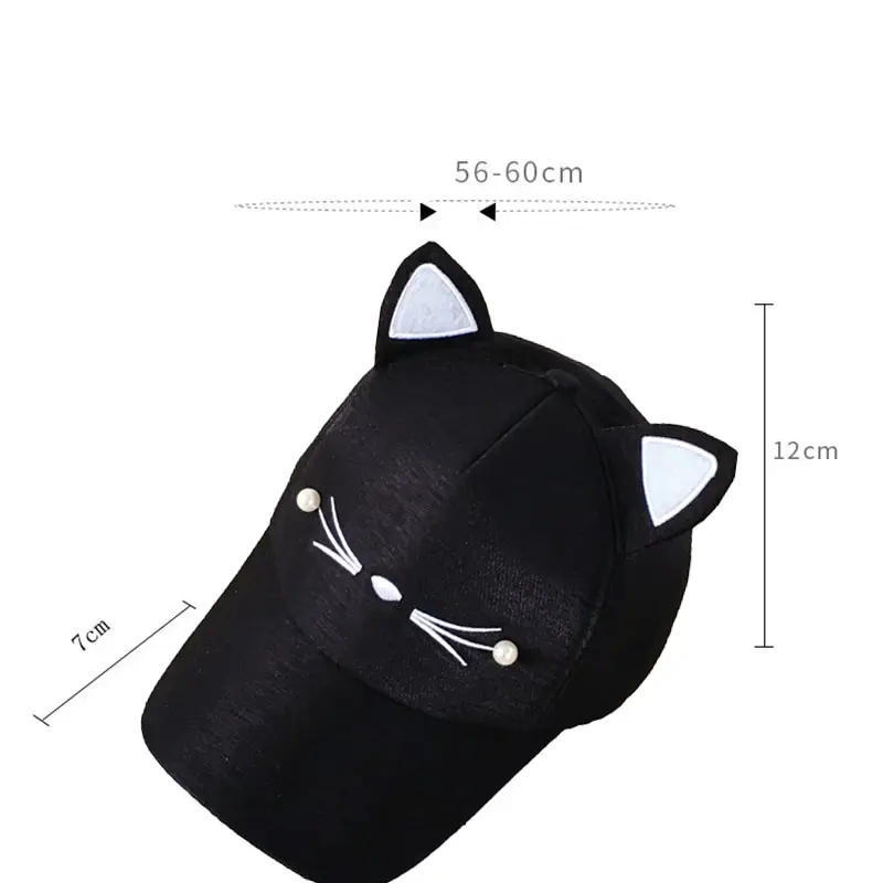 Cats Ears Fleece Hat Peak Cap Baseball Cartoon Cotton Outdoor Sport Casual Sun Cap Cosplay Fashion Plush Hat