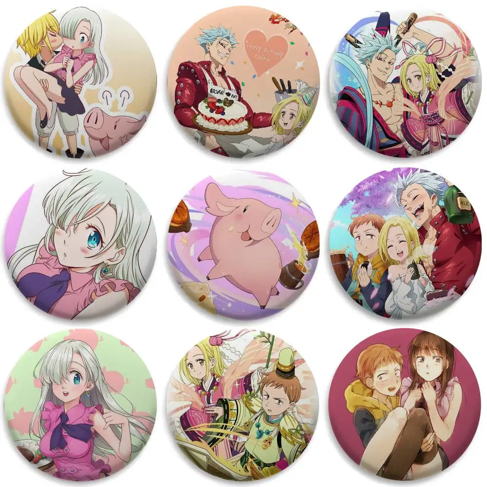 بارد S-سبعة D-الخطايا الميتة شارات مستديرة رائعة شارة دبابيس الإبداعية للملابس قبعة ظهره هدية اكسسوارات #1