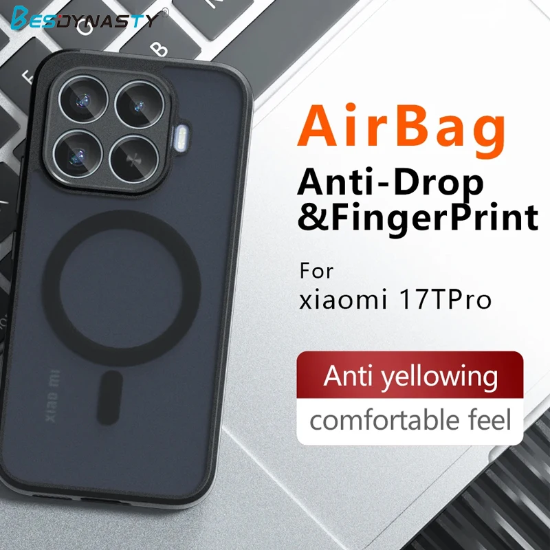 Магнитный чехол для телефона Xiaomi 17T Pro с беспроводной зарядкой, противоударный матовый жесткий чехол Magsafe для Mi 17 T Pro