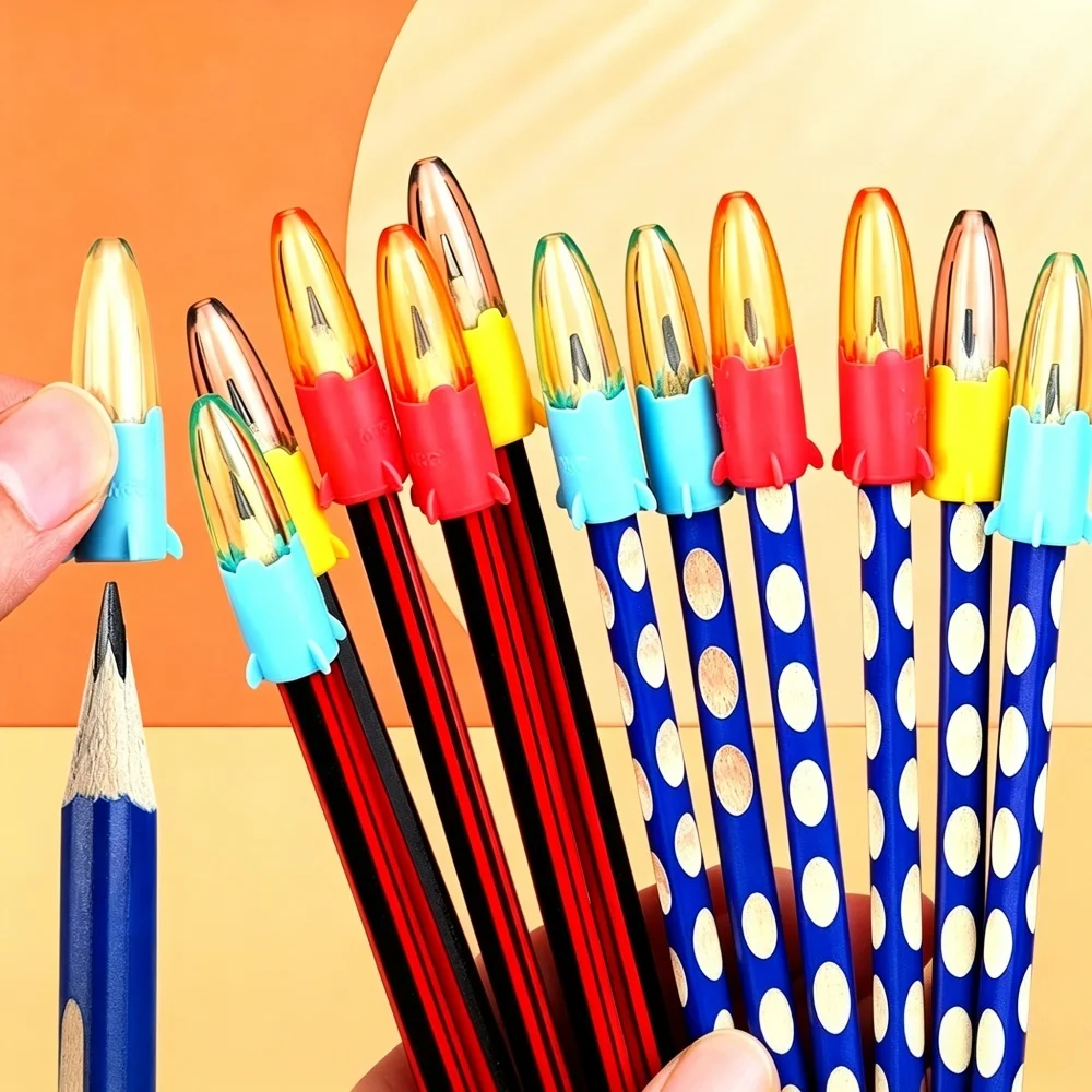 M&G Plastic Pencil Caps Rocket Shaped Pencil Protection Cover Anti-Dirt Anti-Scratch Protect Pen Tip School Stationery Supplies