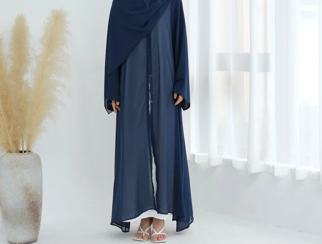 New Dubai Open Kimono Abaya for Women Chiffon Muslim Dress Robe Turkey Kaftan Moroccan Caftan for Ramadan Islamic Clothing Saudi