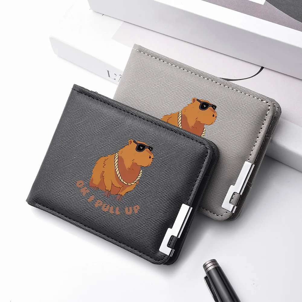

Original Design Short Wallet Cute Kapibara Cartoon Credit Card Holder Personality Ultra-Thin Men's Wallet