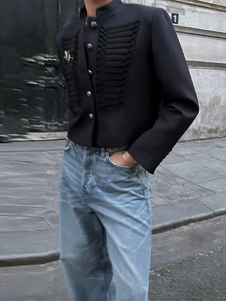 

Chic Women's Cropped Jacket Stand Collar Single Breasted Long Sleeve Female Coat 2026 Spring Slim Fashion Solid Lady Outwear