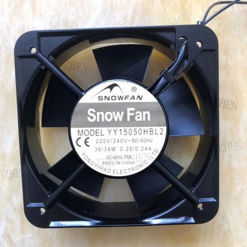 Y    1PCS New for  SNOWFAN YY15050HBL2 AC220/240V 0.25/0.24A 2wire Axial cooling fan # QW.