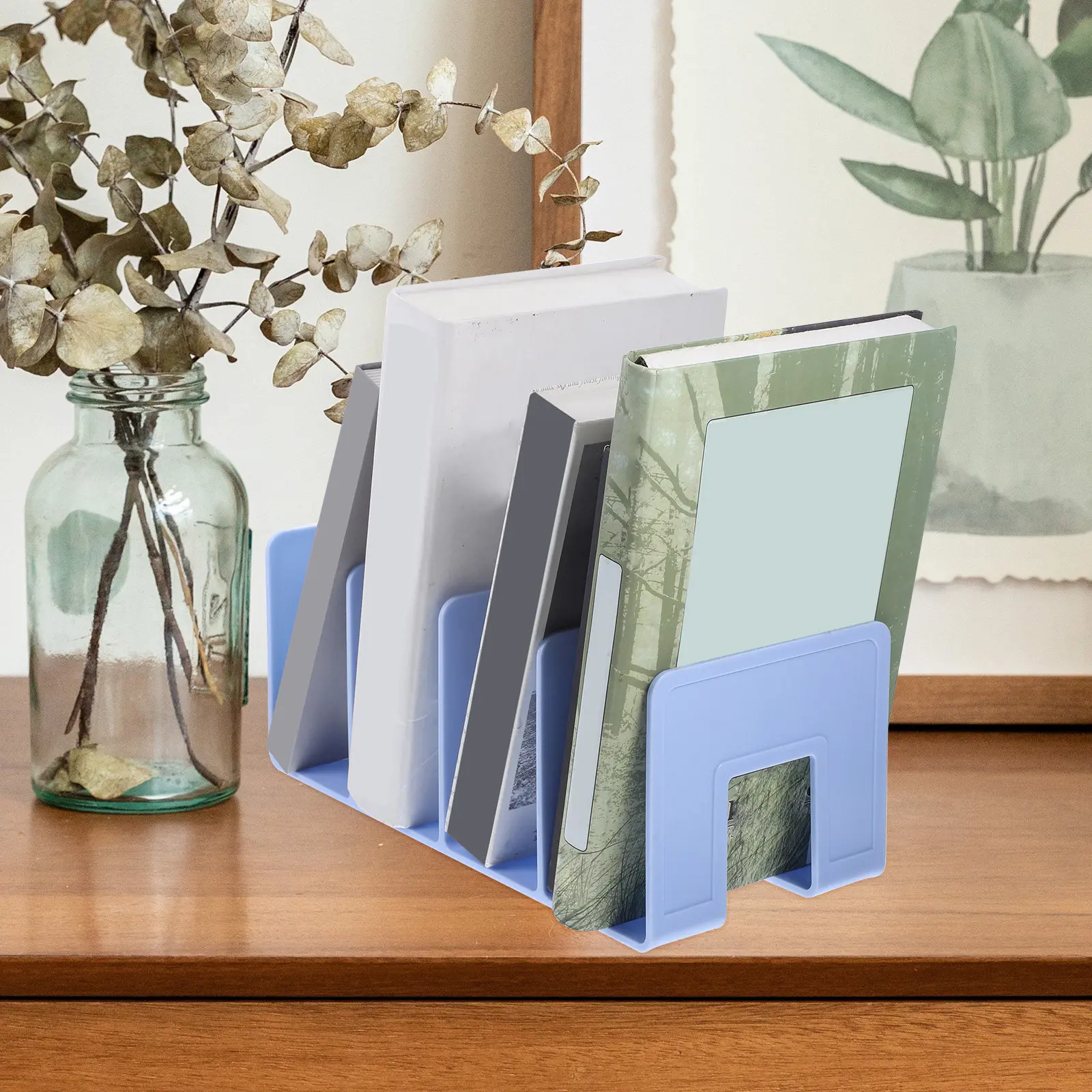 Premium Desktop File Organizer Document Holder Rack for Office School Files Magazines Newspapers Folders Storage Space Saving