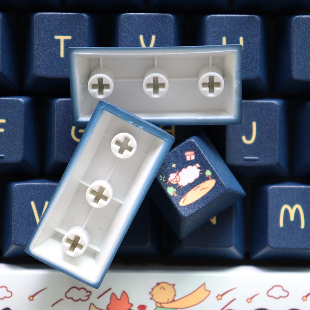 أغطية مفاتيح من Little Prince Cherry مادة PBT خمسة جوانب صبغ فرعية 129 مفتاحًا غطاء مفاتيح للوحة المفاتيح الميكانيكية 87/104/108 Mx