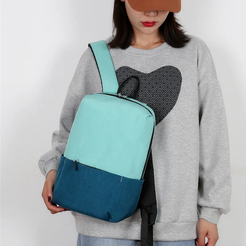 New Colorful Contrast Stitching Backpack Outdoor Leisure Sports Backpack Large Capacity Commuter Portable Schoolbag