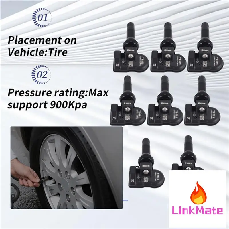 

8Pcs Programmable TPMS Tire Pressure Sensor 315MHZ+433Mhz 2 In 1 For Autel Tool TS408 TS508 ITS600 MX Sensor Monitor