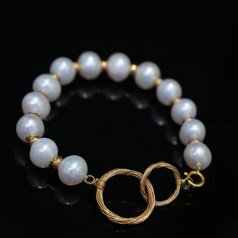 

SGARIT Real Natural Freshwater Pearl 14K Gold Filled Female Charm Bracelet Jewelry for Women Birthday Gifts