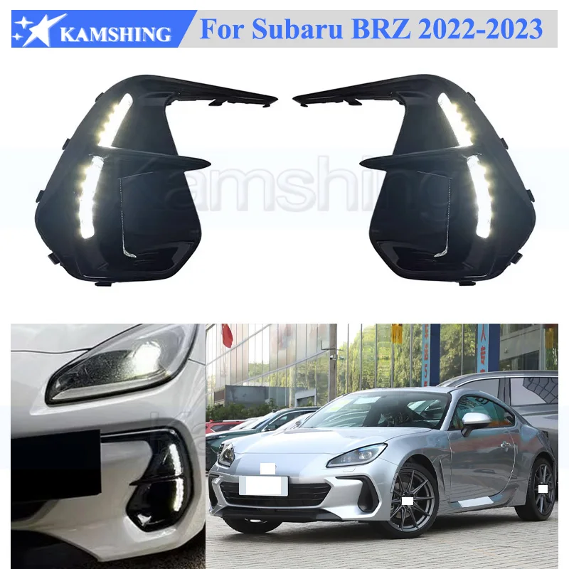 

Kamshing 1 комплект, модифицированные светодиодные дневные ходовые огни DRL для Subaru BRZ 2022-2023, передние противотуманные фары, передние декоративные огни для вождения