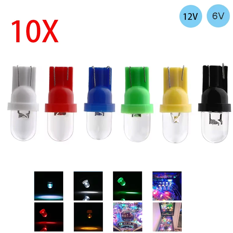 

10Pcs Car Headlight 5W T10 194 168 158 W5W 501 DC 12V 6V 6.3V LED Side Signal Lights Lamp Wedge Bulbs Universal Car Lights