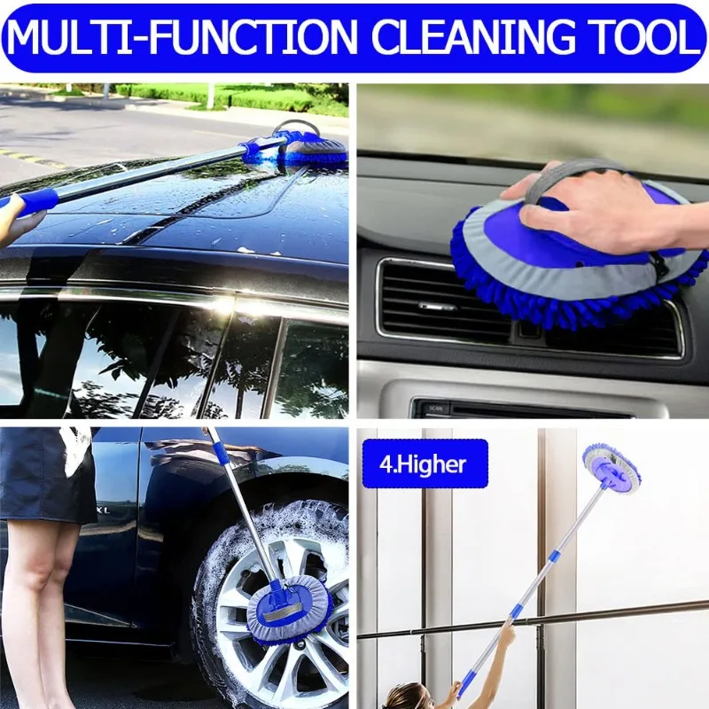 Extendable Car Wash Mop, Long Handle  Car Cleaning Brush, Car Care Product, Wash Brush Car Cleaning Tool