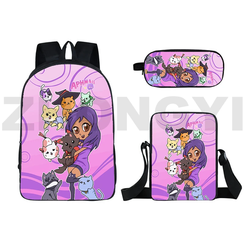 Ransel 3D untuk remaja wanita Kawaii kembali ke sekolah 16 inci Anime 3 buah/Set sebagai tas kucing untuk Gadis bepergian ransel siswa