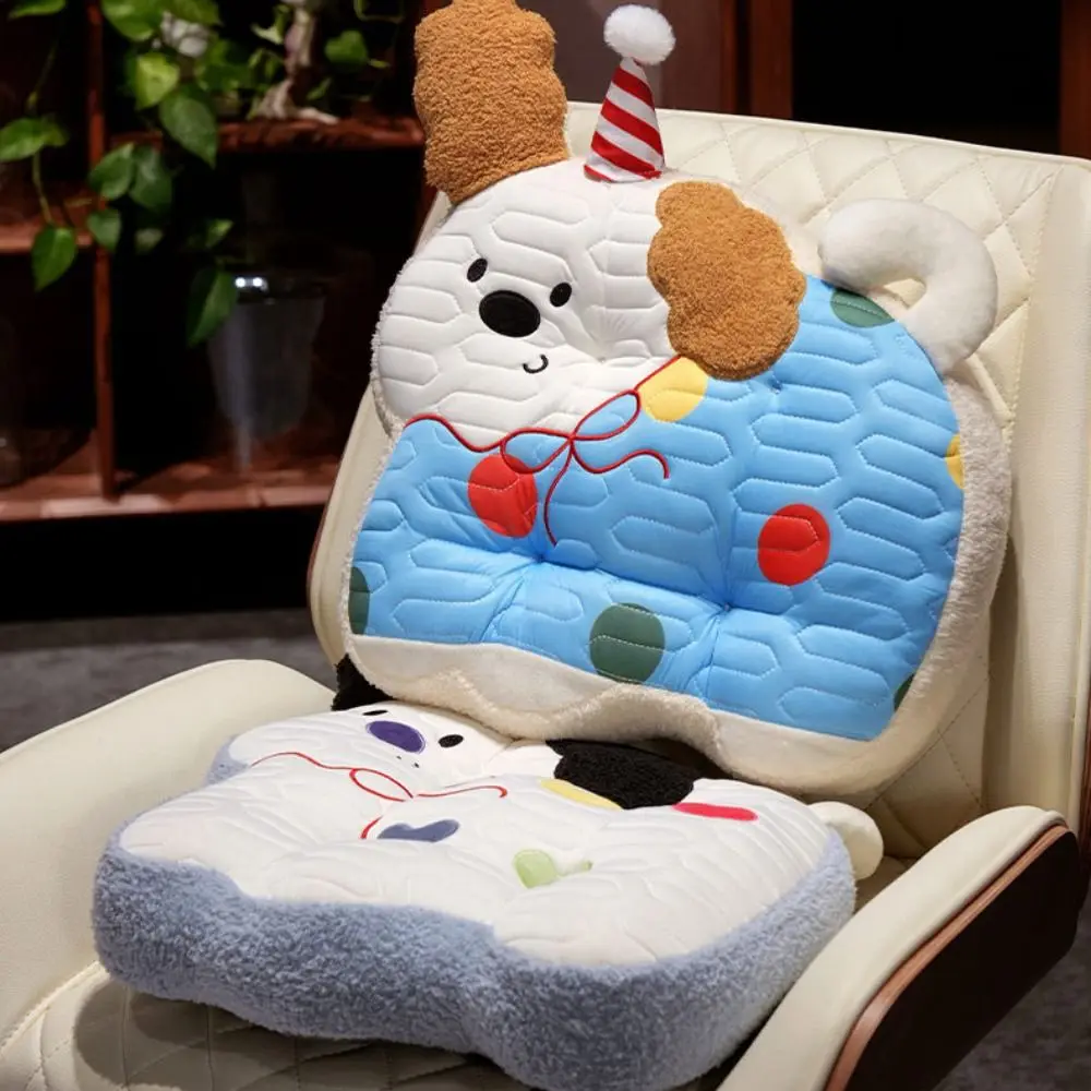 

Cute Cartoon Cooling Seat Cushion Non-slip Dog Pattern Lumbar Cushion Washable Soft Seat Pad Bed