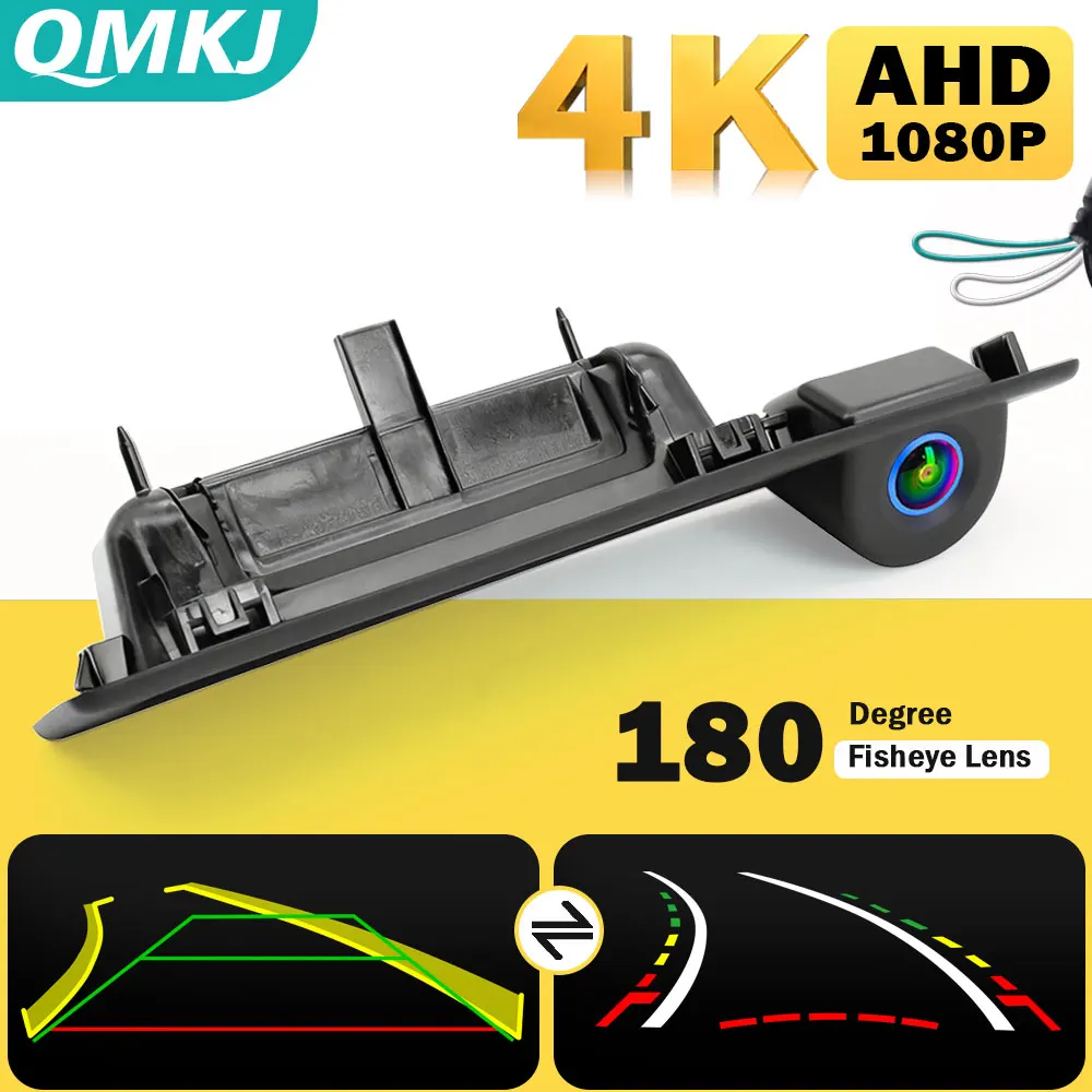 QMKJ 4K AHD 1080P Dynamic Trajectory Car Trunk Handle Camera for BMW F30 F10 F11 X3 F25 F31 F46 X1 F48 F22 3 Series 5 Series