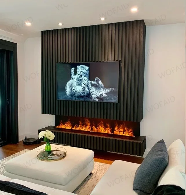Remote Wifi Vapor Electric Fireplace Electric Fireplace,3D Flame Effect with Water Mist,Easy Maintenance,for Modern Living Space