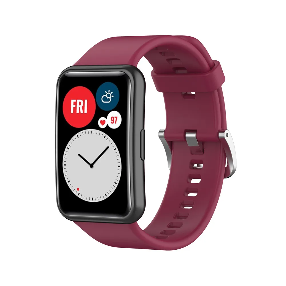 BEHUA Buntes Silikonarmband für Huawei Watch Fit Original Smartwatch-Zubehör, Handgelenksband mit Werkzeug, einfache Anpassung – Detail 22