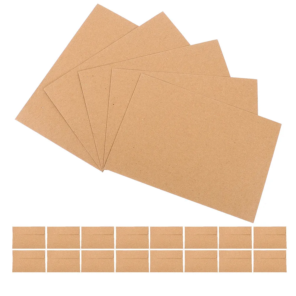 100Pcs Elegant Minimalist Kraft Envelopes Peel and Seal for Wedding Invitations Thank You Cards Photo Mailings Decorative