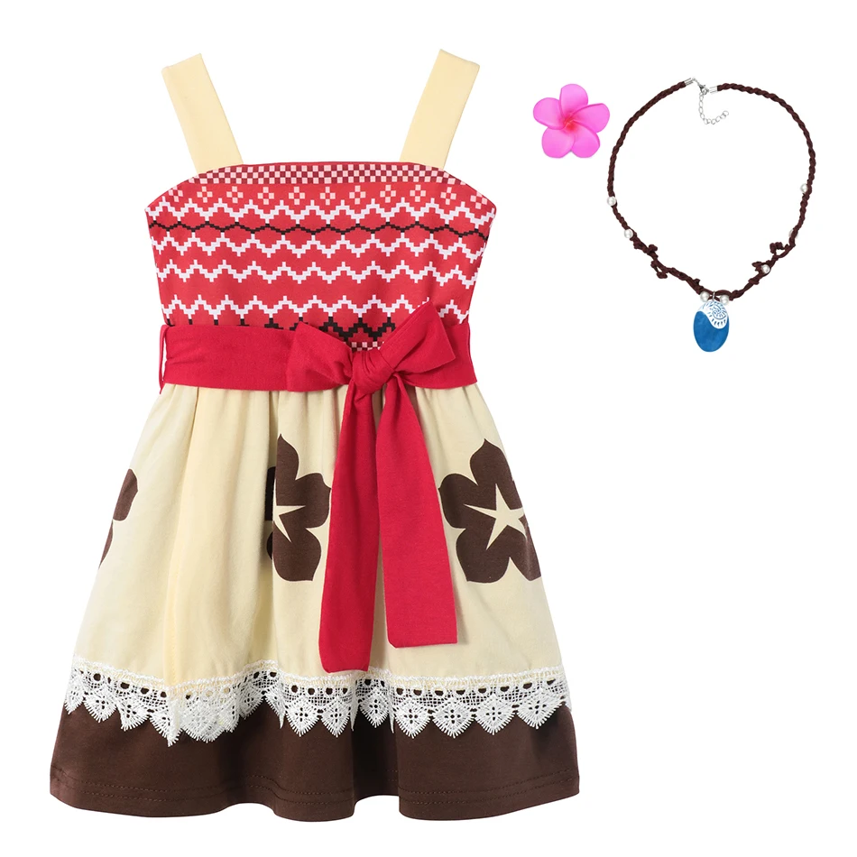 Disney Girls Summer Casual Dress Rapunzel Moana Dress Anna Elsa Princess Belle Cute Minnie Mouse Kids Birthday Party Costume