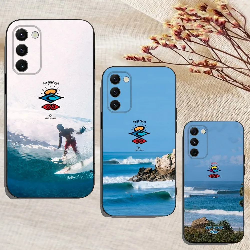 Blue Water Surf Beach Rips Curls Phone Case For Samsung Galaxy A20,A21s,A22,A31,A32,A52,A53,A72,73,A80,A91Soft Black Cover