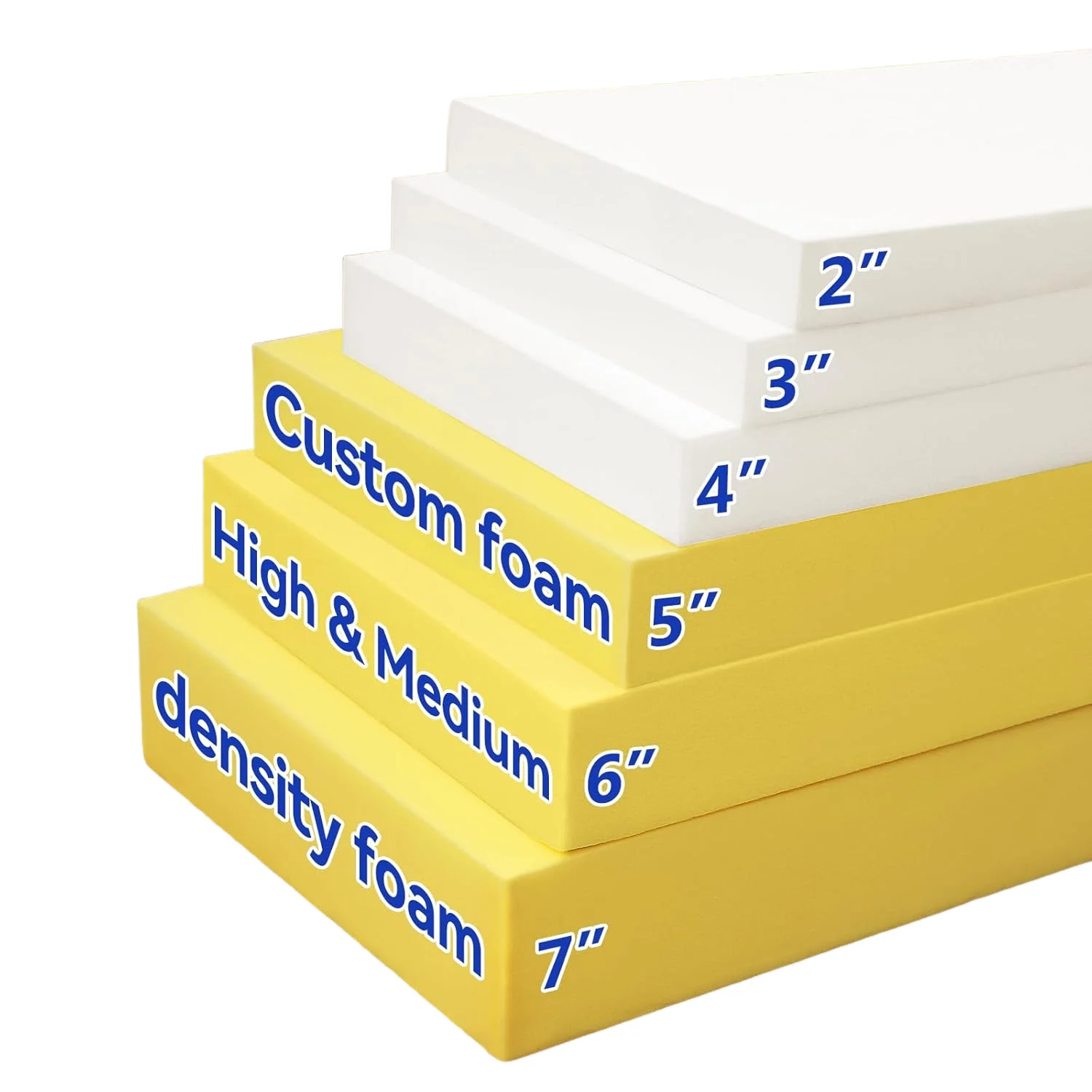 Cojín de esponja de espuma blanca de alta densidad personalizado, almohadilla de repuesto para tapicería de espuma, cojín para ventana, colchón, cojín para asiento de sofá, 5/8cm