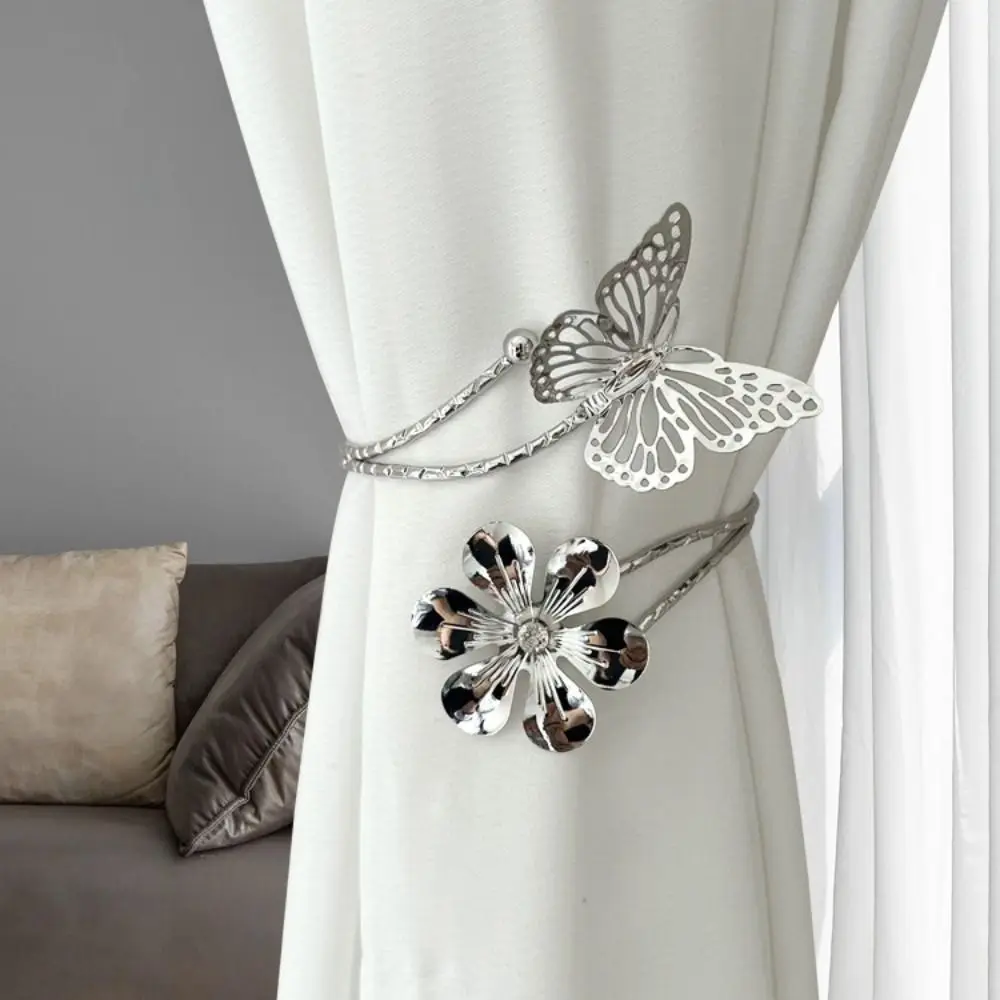Metal Flower Leaves Shape Hook Holder Curtain Holdback Buckle Home Decoration - view 3