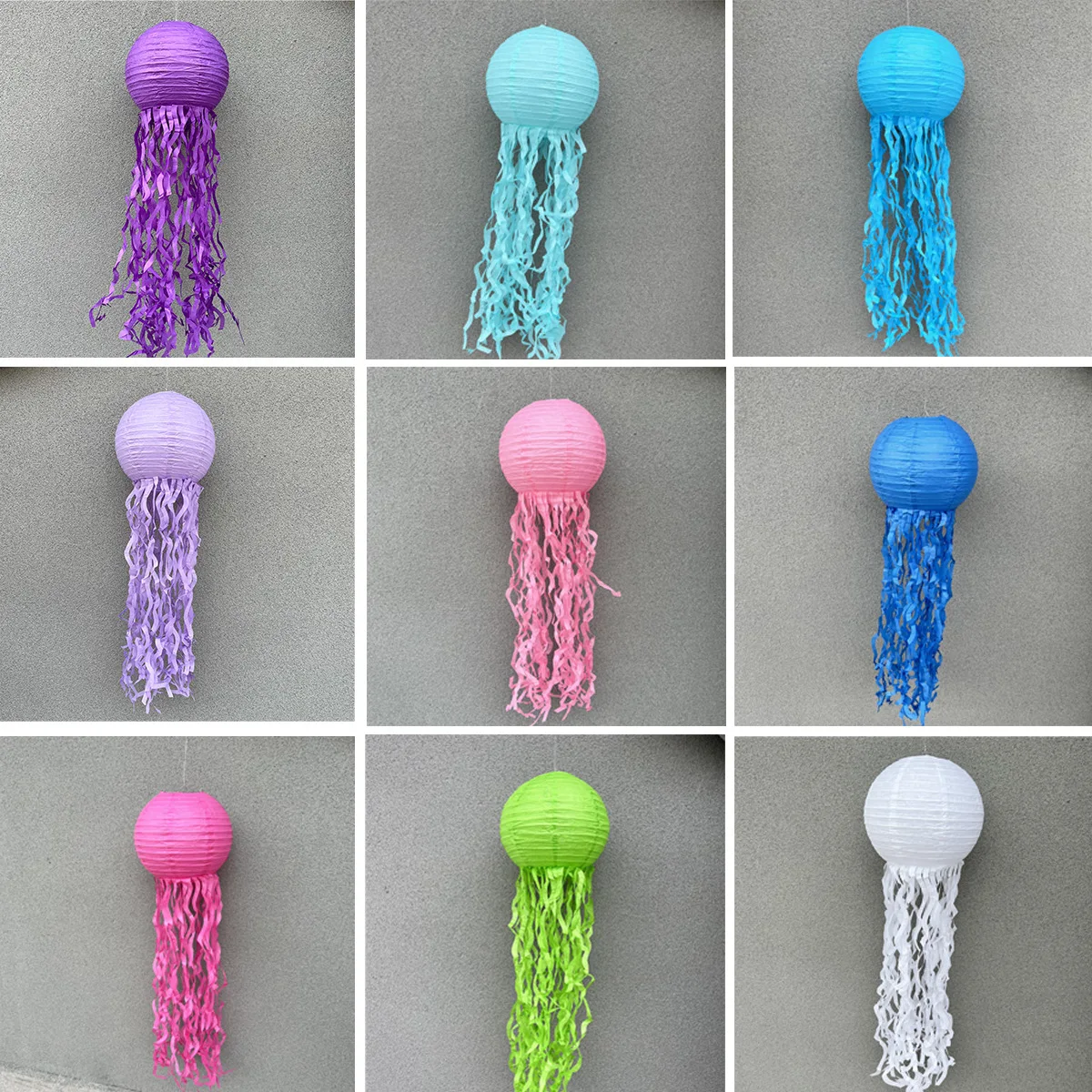 lovely jellyfish paper lanterns 25cm mermaid birthday decoration colorful hanging lights marine theme decoration party supplies