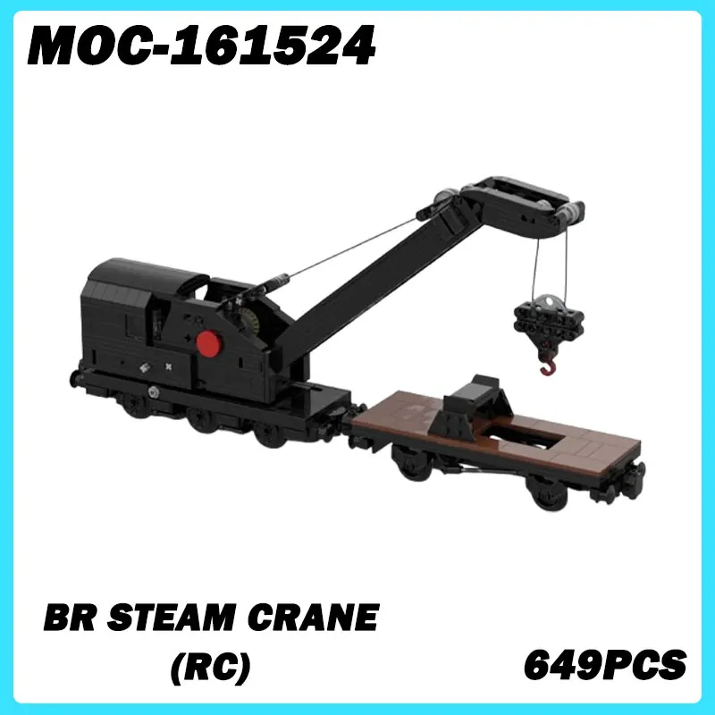 MOC-161524 Building Block Mini Train Series BR Steam Crane (RC) Collectible Education Model Brick Toy Birthday Gifts 649PCS