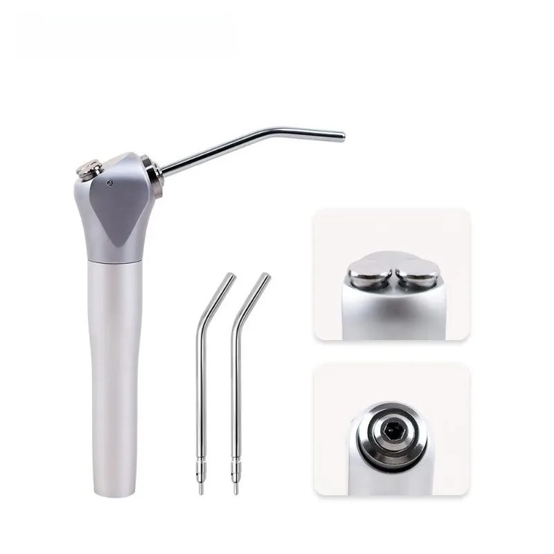 Professional Lab Air Water Spray Triple 3 Way Syringe Handpiece with 2 Nozzles Tips Stainless Steel Material Lab Tool