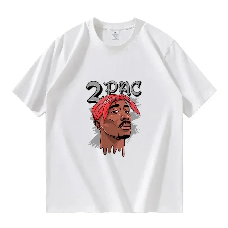 2024 Rapper Tupac 2Pac graphic t fashion high quality short sleeves tshirt oversize hip hop streetwear MEN\'S cotton T-shirt