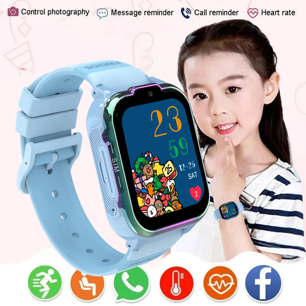 

2025 flagship Kids GPS WIFI Video Call SOS Waterproof Child For Xiaomi Smartwatch Camera Monitor Tracker Location Phone Gift