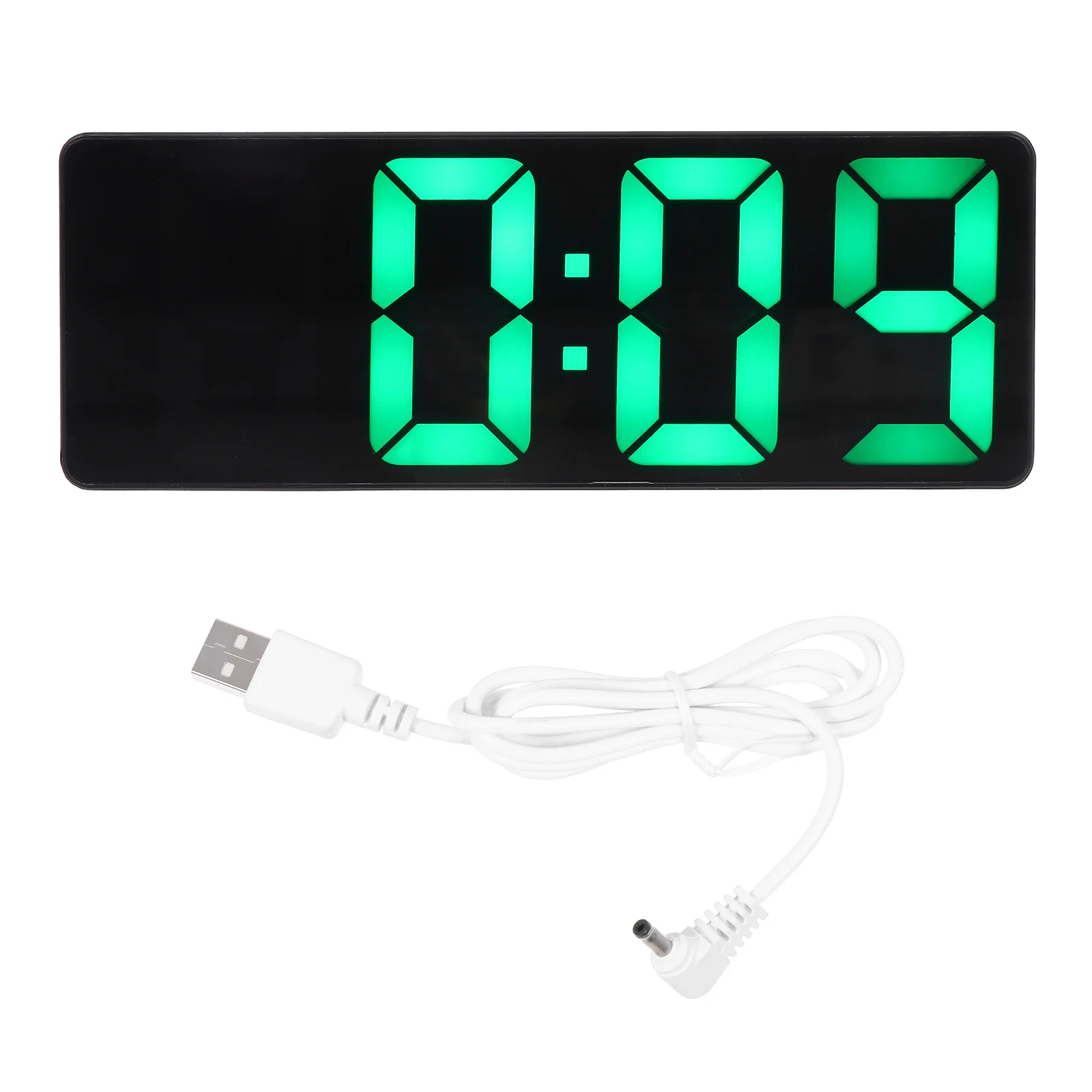

1Set Rectangular Alarm Clock Digital LED Electronic Small Compact Silent Home Office Bedroom Decorative Mirror Surface
