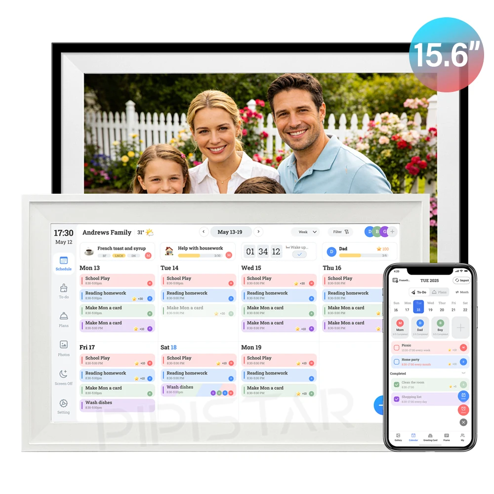 15.6-inch Digital Home Calendar WIFI Touch Screen Home Schedule and Choir Table To-Do List Diary Planner