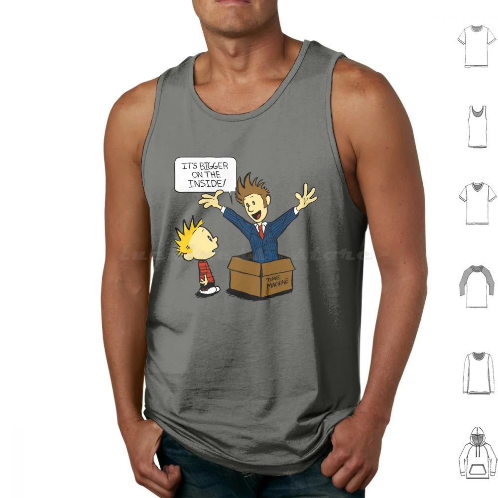 Calvin And The Tank Tops Vest Sleeveless Calvin Mash Up Fan Artwork Comic Strip Comics Tenth 10th David Tennant Time Machine