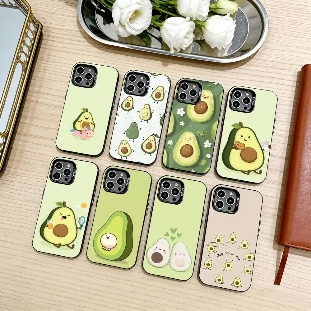 

A-Avocado Y-Yoga Phone Case For iPhone17,16,15,14,13,12,11 Plus,Pro Max Black Candy silver phone case