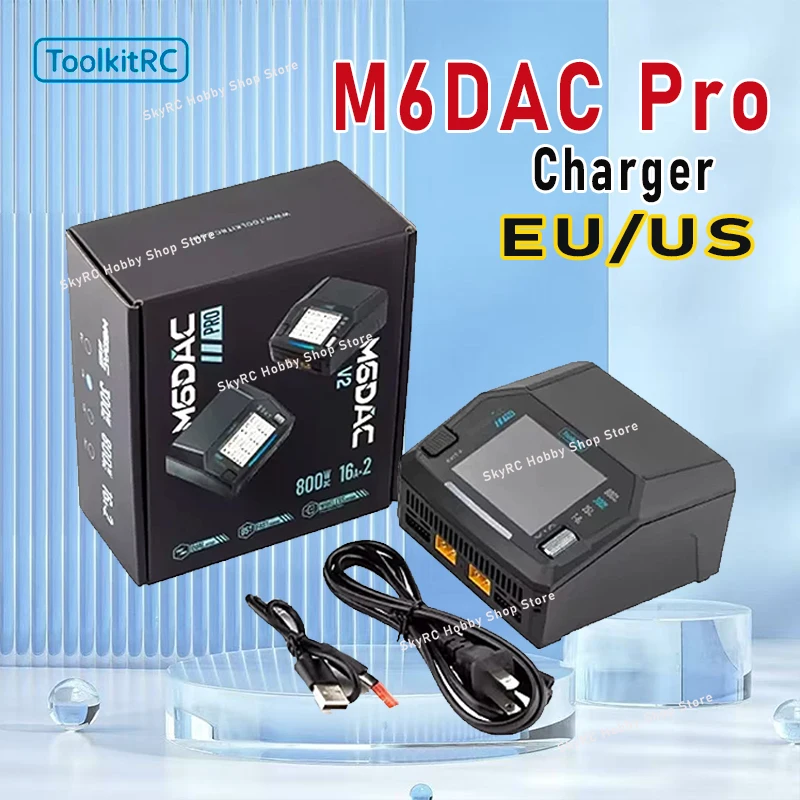

ToolkitRC M6DAC V2 Pro Dual Channel Charger - AC 200W/300W DC 400W×2 PD 65W for 1-6S LiHV LiPo RC FPV