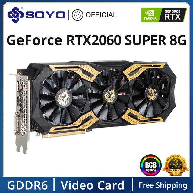 SOYO World Premiere Nvidia Geforce RTX 2060 SUPER GDDR6 8G Graphics Card  256Bit White Video Gaming