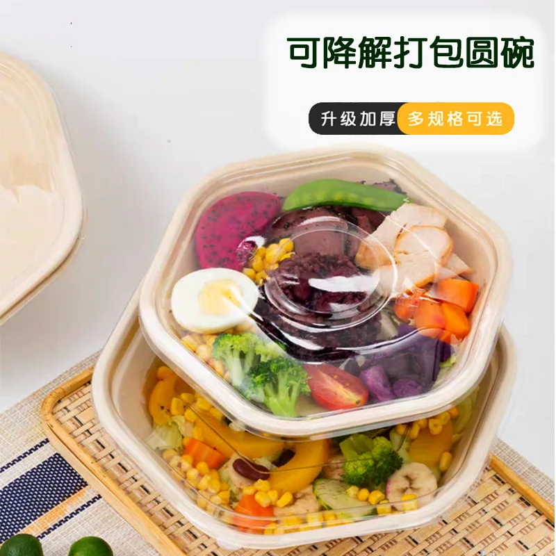 Customized. Hexagonal to-Go Box Pasta Packaging Bowl Hexagonal Salad Bowl Light Food Box with Lid Hexagonal Lunch Box Salad Box