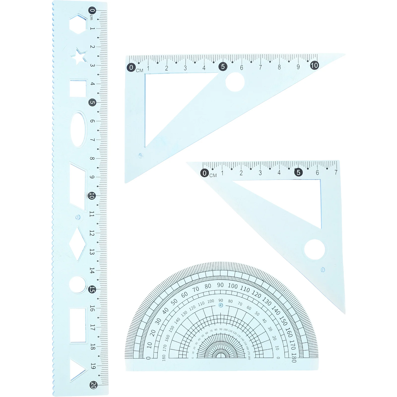 

3 Sets Ruler Bulk Drawing Scale Multi Functional Major Plastic Versatile Multi-functional