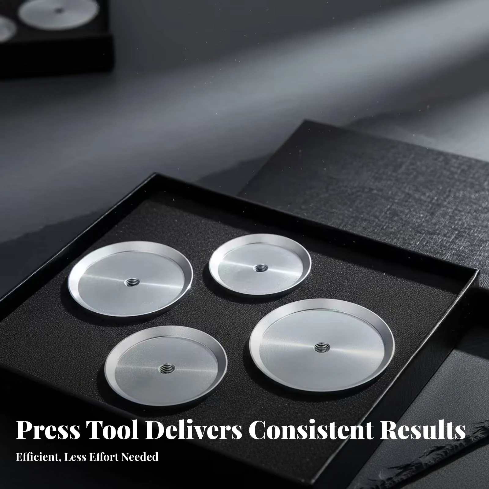 4 Pieces Aluminum Press Dies Watch Back Press Dies Silver Round Die Set Controlled Pressing Precision Pressure