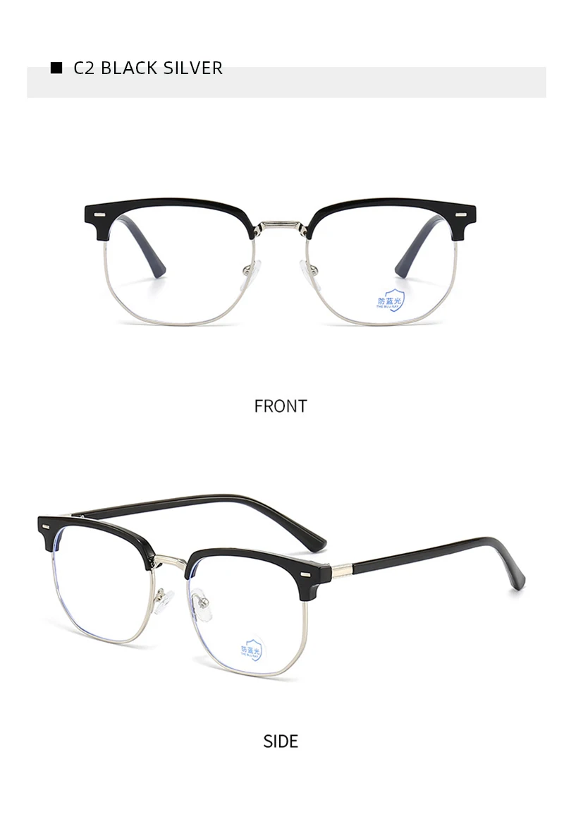 Leichte Augenbrauen-Anti-Blaulicht-Brille für Herren und Damen, klassische blaue Licht-blockierende Brille, modische Computer-Brille – Detail 14