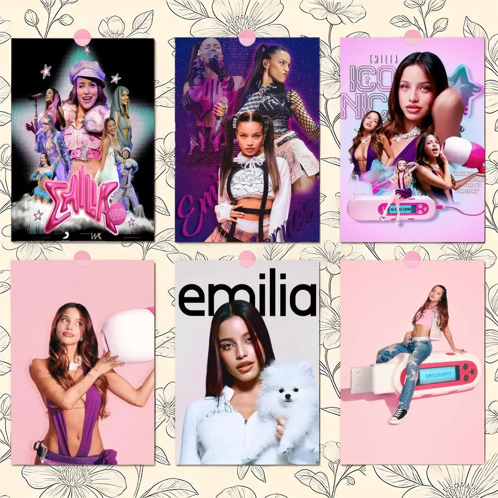 E-Emilia Mernes Mp3 Singer Poster Matte Self-Adhesive Wall Art Print Living Room Bedroom Home Decor
